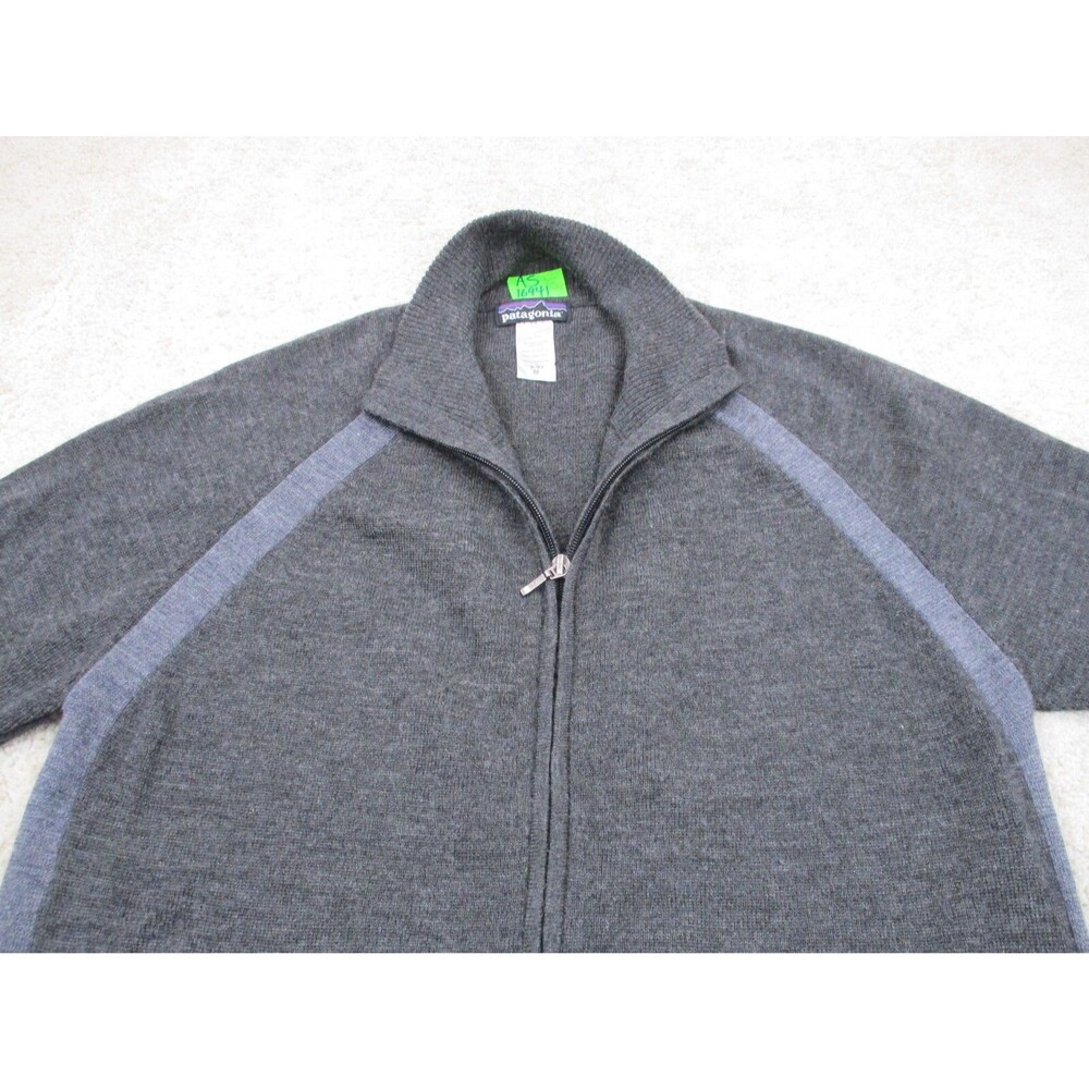 Patagonia Sweater Mens Small S Gray Knit Wool Full Zip - Picture 3 of 11